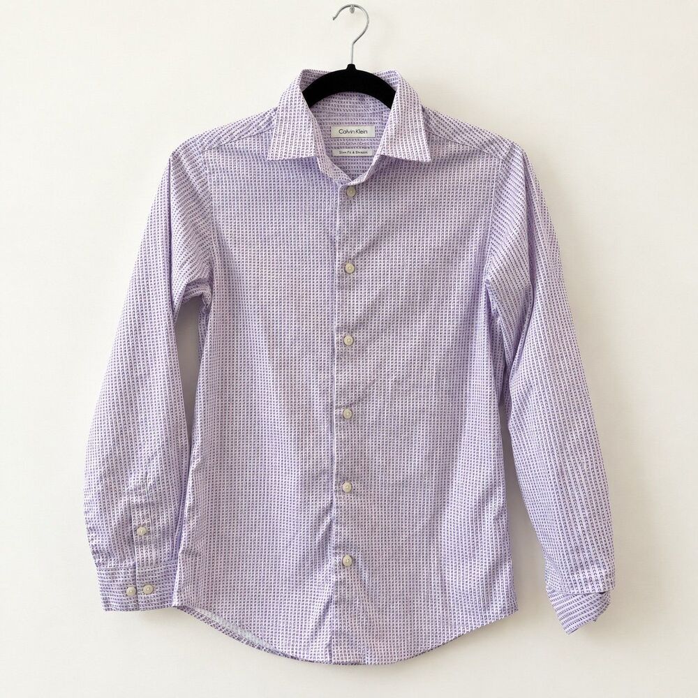 {Calvin Klein} Stretch button-front shirt, 14